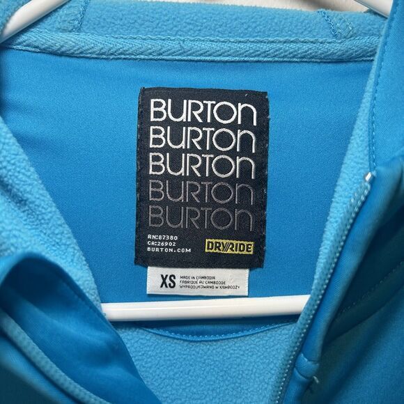 Burton Dryride Turquoise Blue Full Zip Fleece‎ Hoodie Small Outdoor Ski Skater - Picture 2 of 7